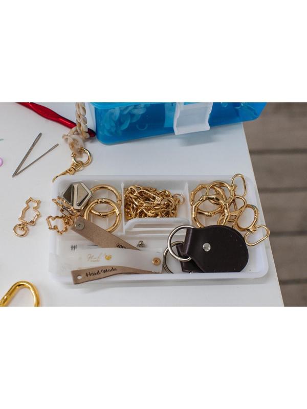 Петля пришивная для сумки, с полукольцом, пара, 8 × 4,5 см, цвет коричневый/серебряный