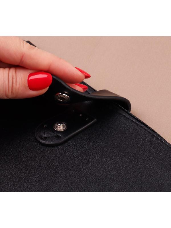 Застёжка пришивная для сумки, на кнопке, 15,5 × 2,5 см / 4,5 × 2,5 см, цвет чёрный/серебряный