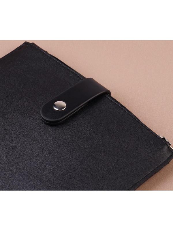 Застёжка пришивная для сумки, на кнопке, 15,5 × 2,5 см / 4,5 × 2,5 см, цвет чёрный/серебряный