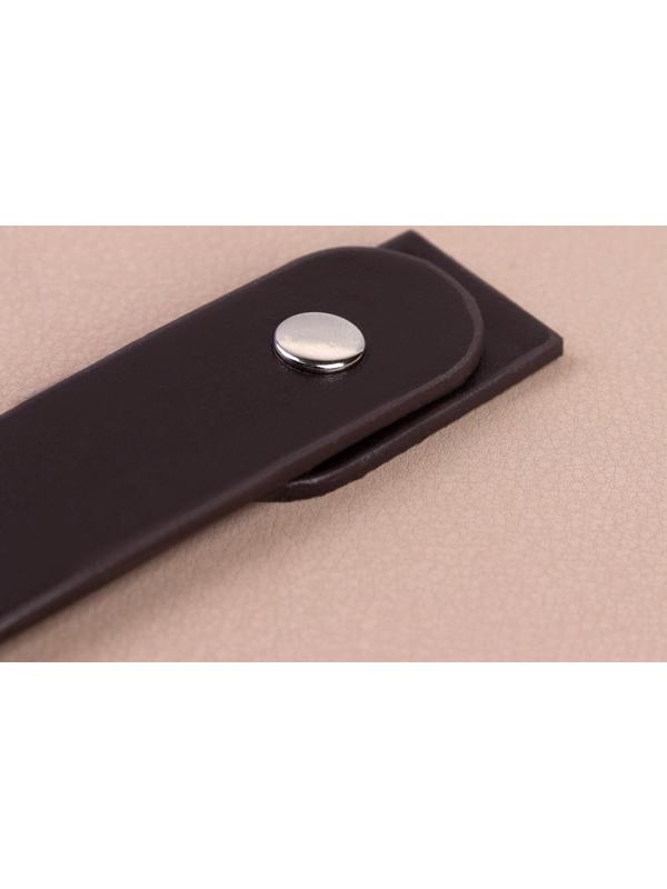 Застёжка пришивная для сумки, на кнопке, 15,5 × 2,5 см / 4,5 × 2,5 см, цвет коричневый/серебряный