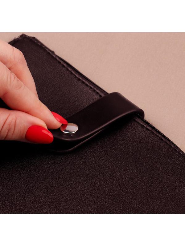 Застёжка пришивная для сумки, на кнопке, 15,5 × 2,5 см / 4,5 × 2,5 см, цвет коричневый/серебряный