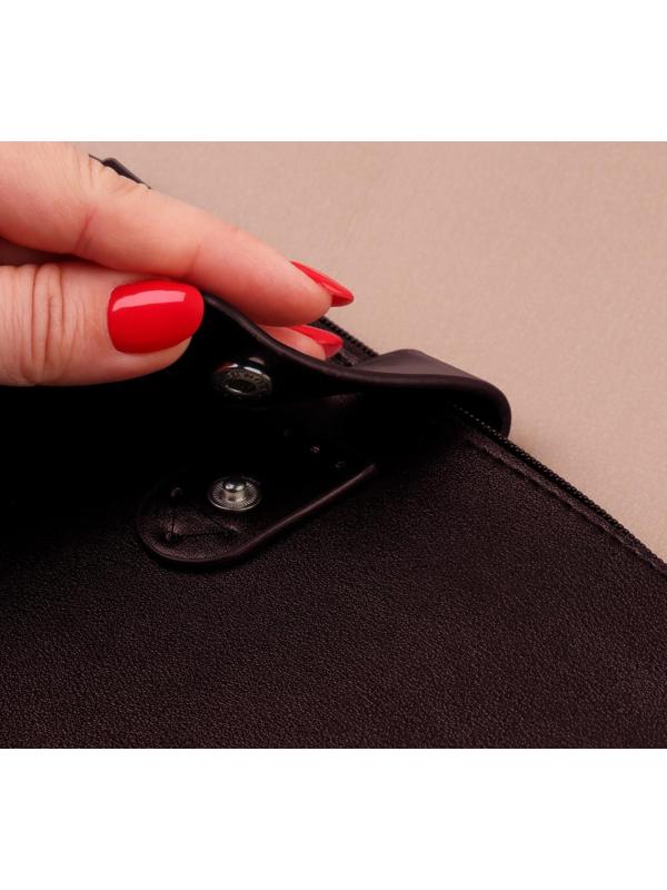 Застёжка пришивная для сумки, на кнопке, 15,5 × 2,5 см / 4,5 × 2,5 см, цвет коричневый/серебряный