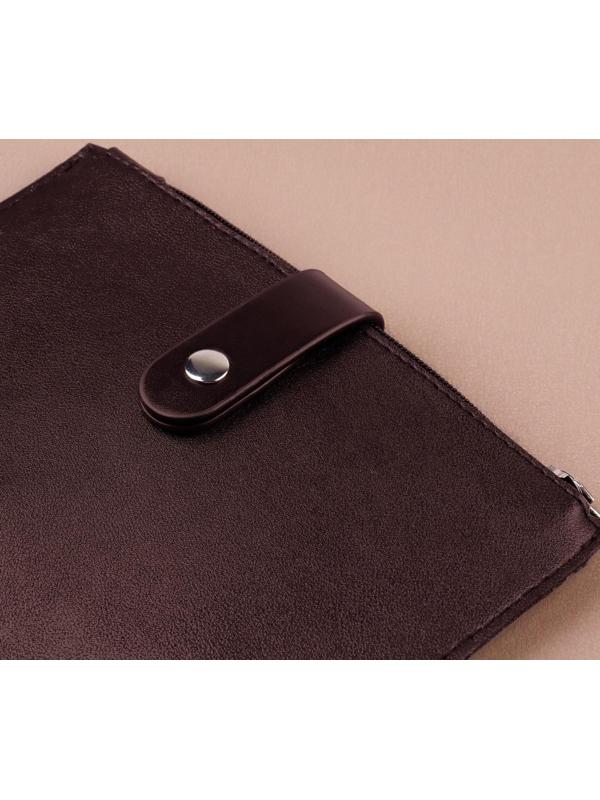 Застёжка пришивная для сумки, на кнопке, 15,5 × 2,5 см / 4,5 × 2,5 см, цвет коричневый/серебряный