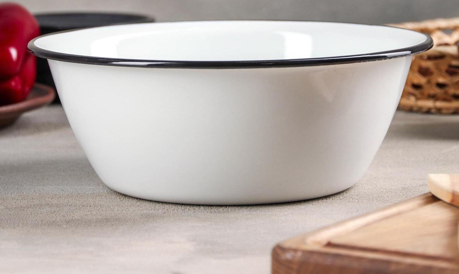 Миска, 2 л, без деколи, индукция, цвет белый