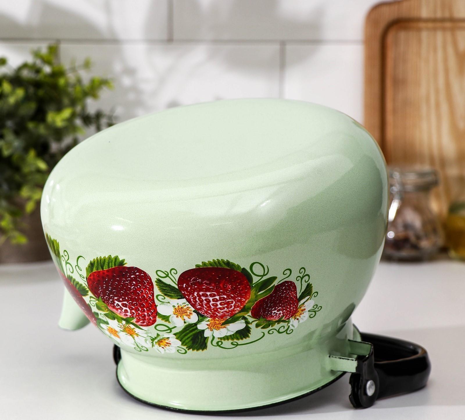 Чайник сферический, 3 л, индукция, деколь МИКС, цвет салатовый