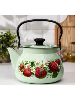 Чайник сферический, 3 л, индукция, деколь МИКС, цвет салатовый