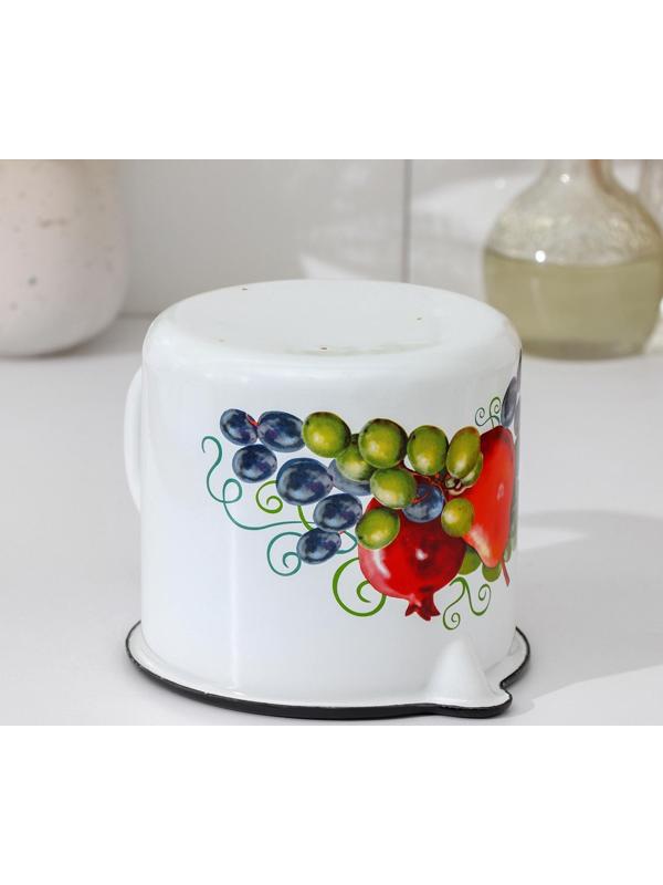 Кружка с носиком, 1 л, деколь, деколь МИКС, цвет белый