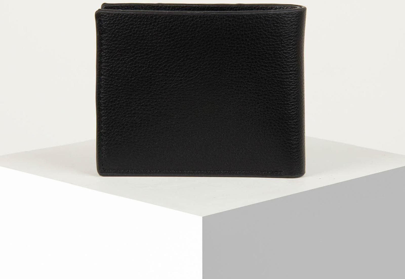 Портмоне без застёжки, для купюр, для карт, для монет, цвет чёрный