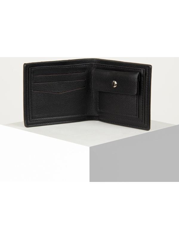 Портмоне без застёжки, для купюр, для карт, для монет, цвет чёрный