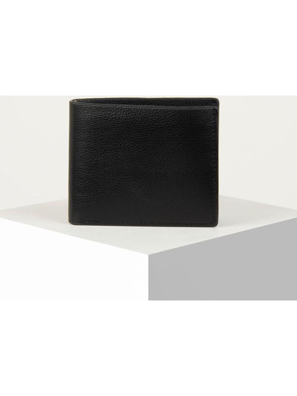 Портмоне без застёжки, для купюр, для карт, для монет, цвет чёрный