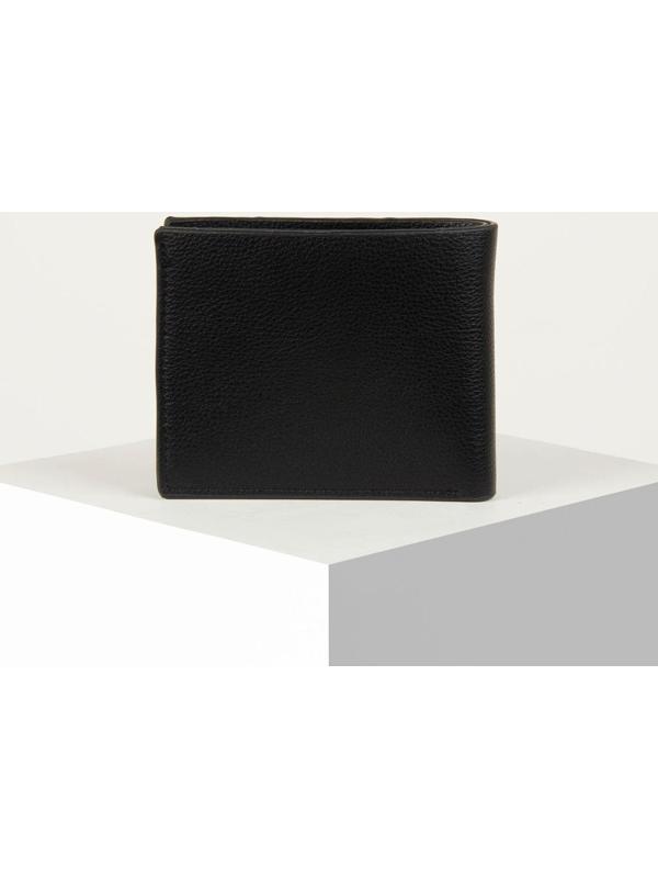 Портмоне без застёжки, для купюр, для карт, для монет, цвет чёрный