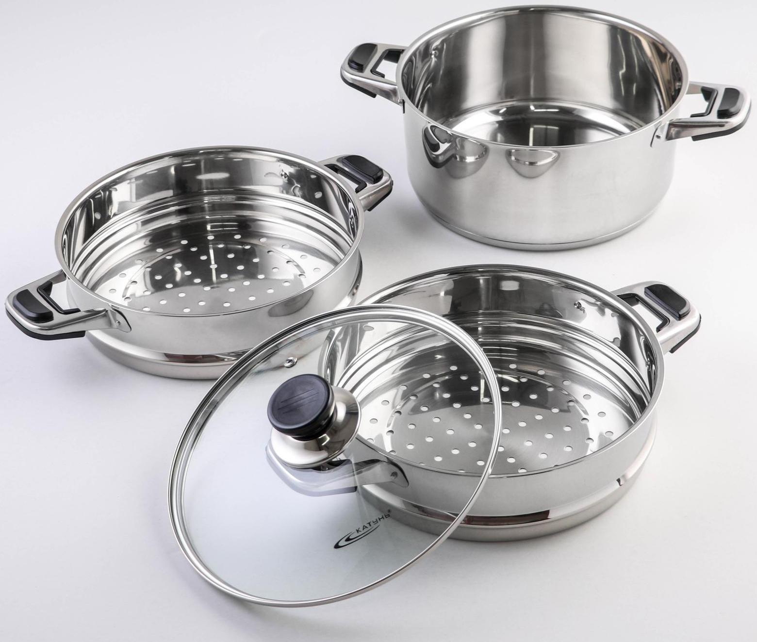 Мантоварка «Алтын», 10,7 л, d=24 см, 3 секции, с теплораспределительным слоем, стеклянная крышка, индукция