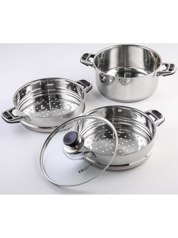 Мантоварка «Алтын», 10,7 л, d=24 см, 3 секции, с теплораспределительным слоем, стеклянная крышка, индукция