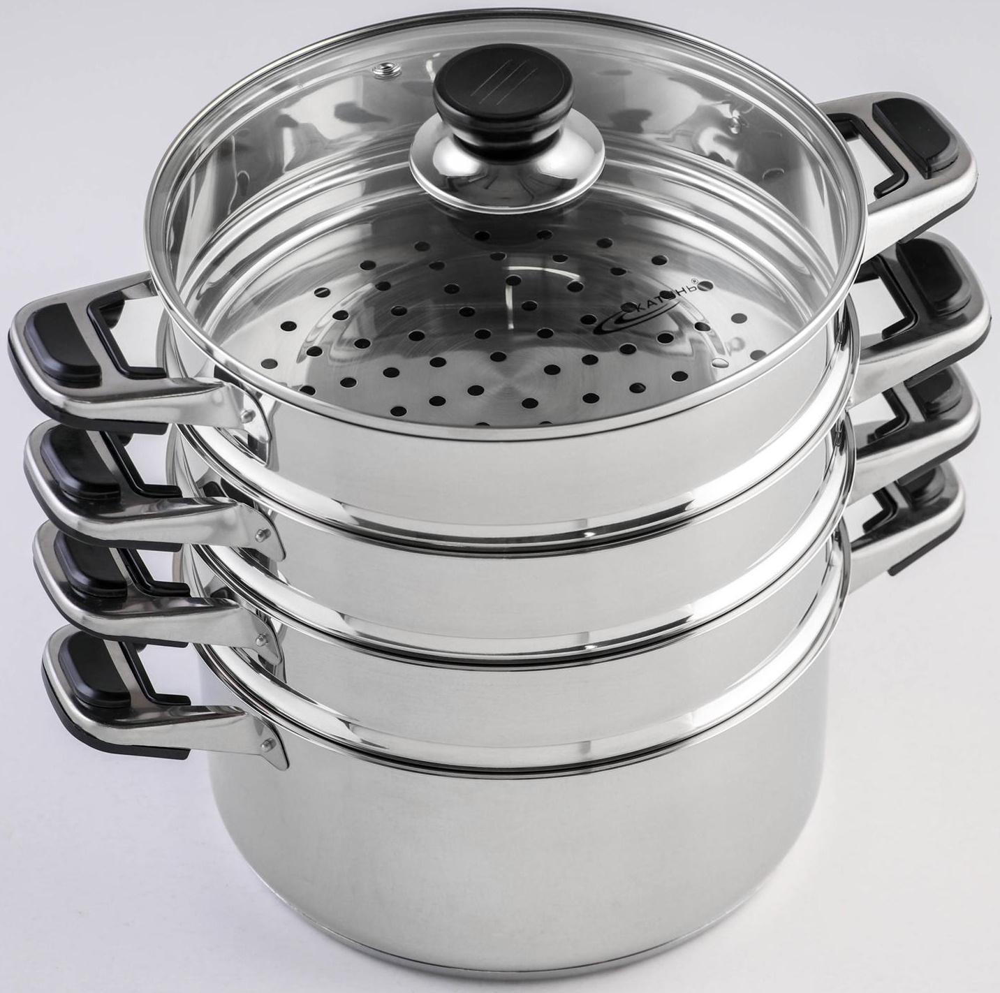 Мантоварка «Алтын», 13,7 л, d=24 см, 4 секции, с теплораспределительным слоем, стеклянная крышка, индукция