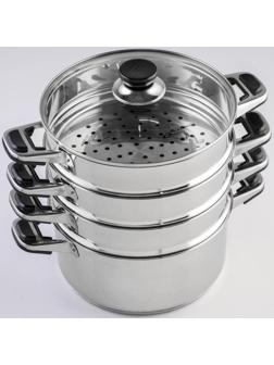 Мантоварка «Алтын», 13,7 л, d=24 см, 4 секции, с теплораспределительным слоем, стеклянная крышка, индукция