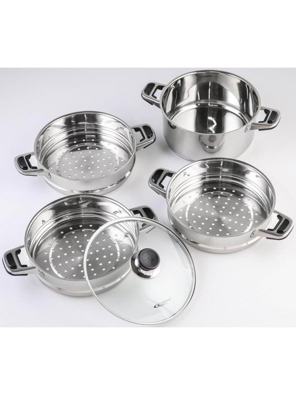 Мантоварка «Алтын», 13,7 л, d=24 см, 4 секции, с теплораспределительным слоем, стеклянная крышка, индукция