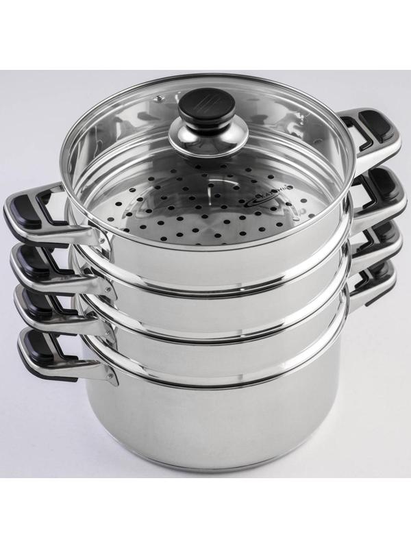 Мантоварка «Алтын», 13,7 л, d=24 см, 4 секции, с теплораспределительным слоем, стеклянная крышка, индукция