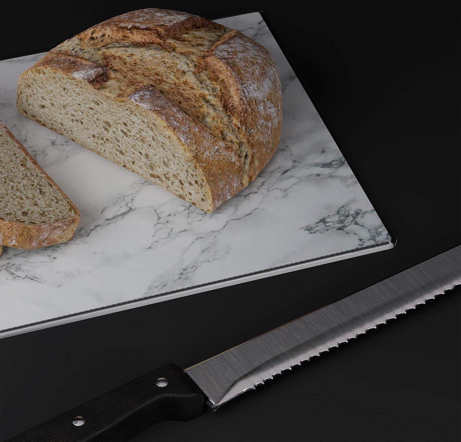 Доска разделочная стеклянная Доляна «Белый мрамор», 30×20 см