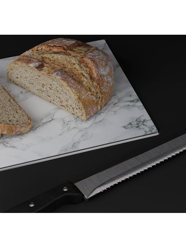 Доска разделочная стеклянная Доляна «Белый мрамор», 30×20 см