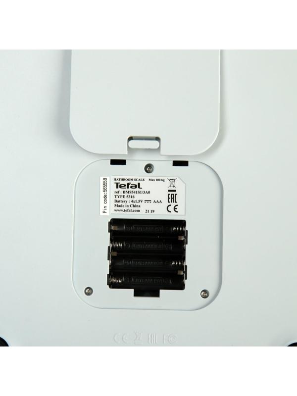Весы Tefal BM9541S1, диагностические, до 180 кг, 4хAAA (в компл.), Bluetooth, белые