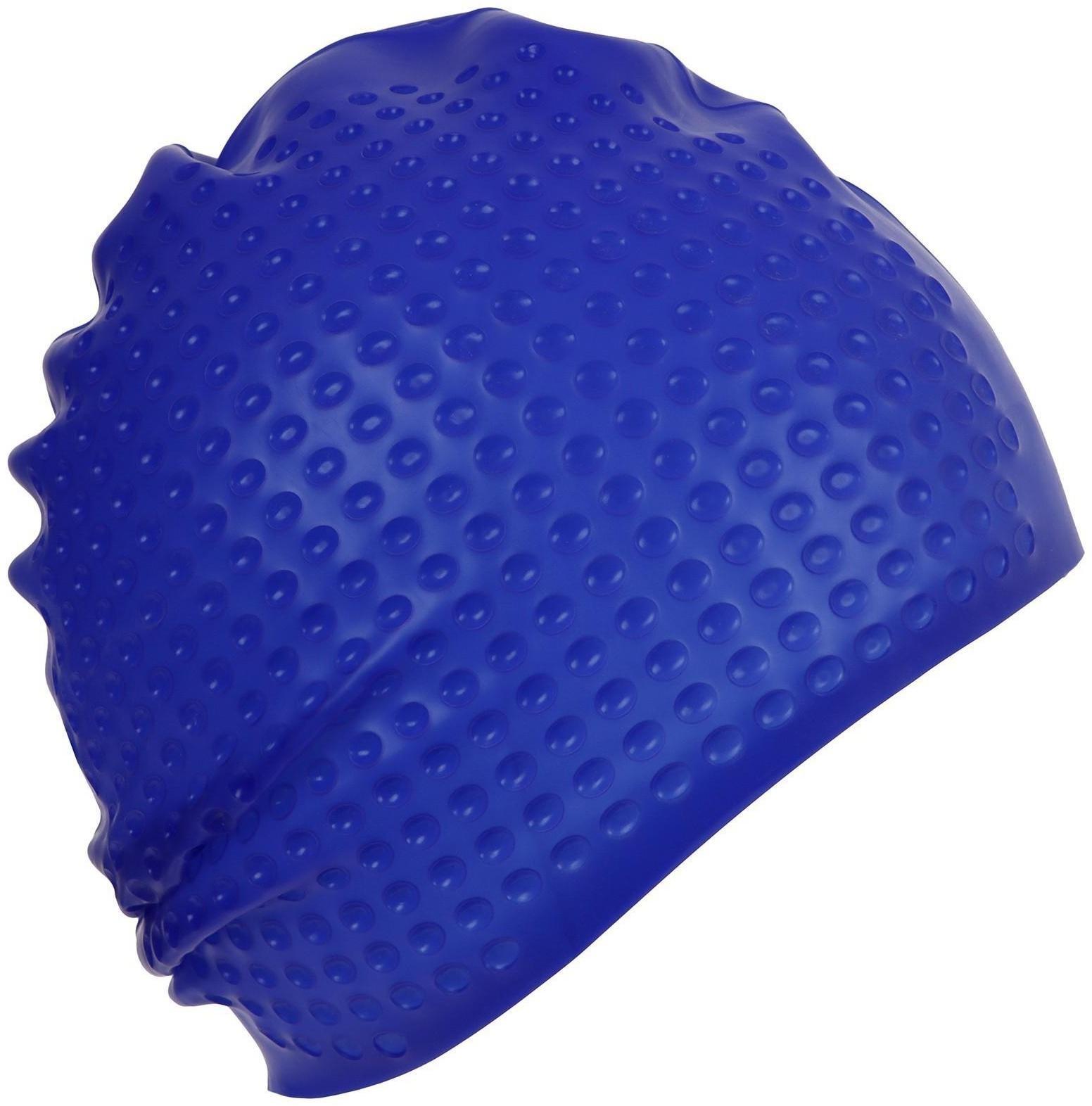 Шапочка для плавания массажная ONLYTOP Swim, для длинных волос, силиконовая, обхват 54-60 см, цвета микс