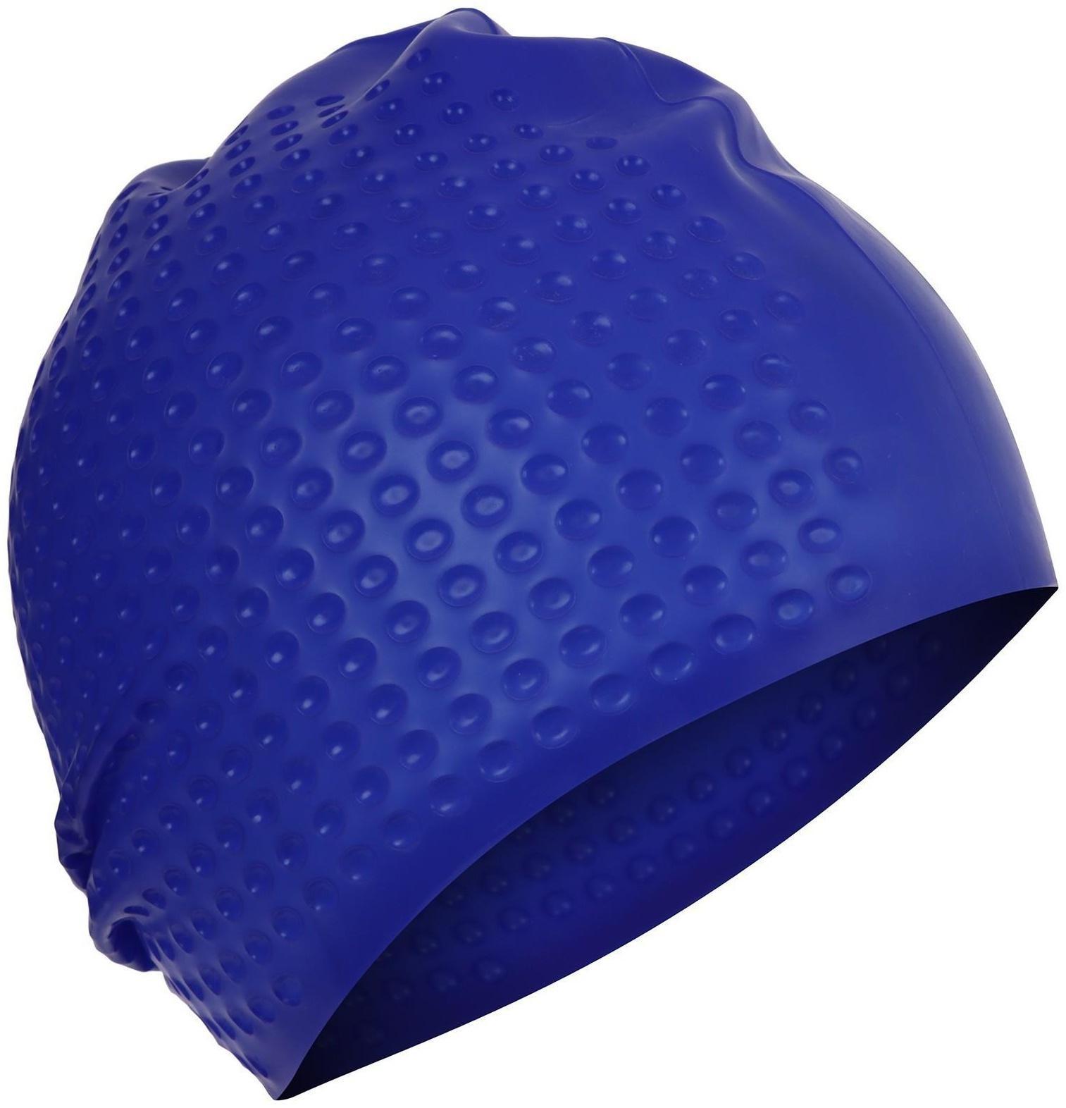 Шапочка для плавания массажная ONLYTOP Swim, для длинных волос, силиконовая, обхват 54-60 см, цвета микс