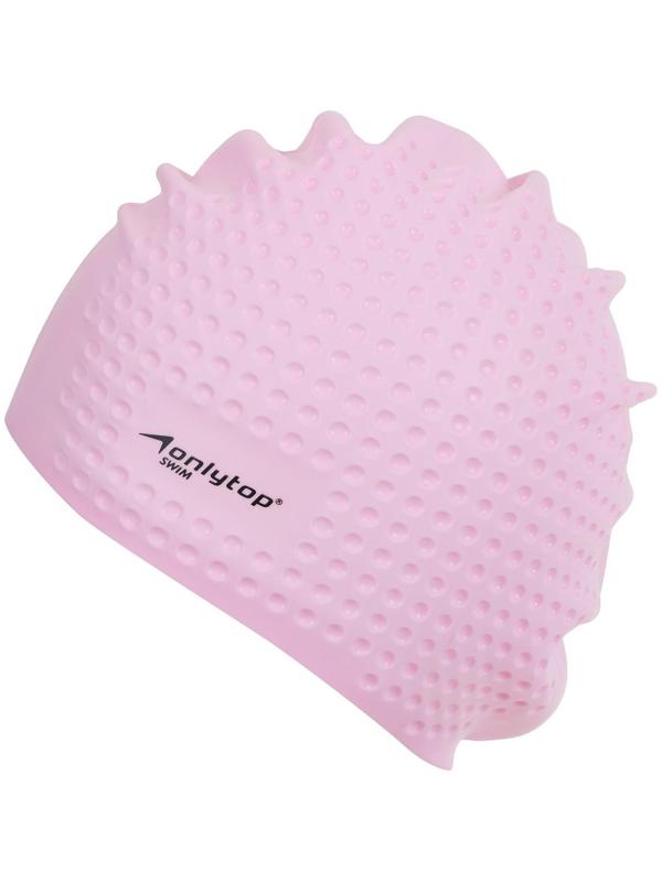 Шапочка для плавания массажная ONLYTOP Swim, для длинных волос, силиконовая, обхват 54-60 см, цвета микс