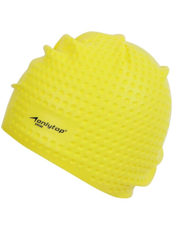 Шапочка для плавания массажная ONLYTOP Swim, для длинных волос, силиконовая, обхват 54-60 см, цвета микс