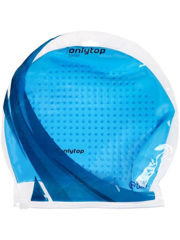 Шапочка для плавания массажная ONLYTOP Swim, для длинных волос, силиконовая, обхват 54-60 см, цвета микс