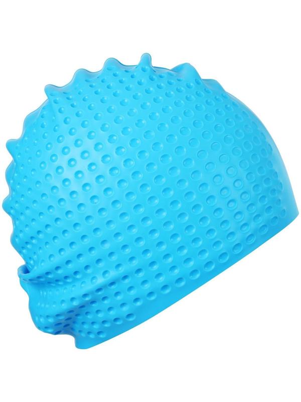 Шапочка для плавания массажная ONLYTOP Swim, для длинных волос, силиконовая, обхват 54-60 см, цвета микс