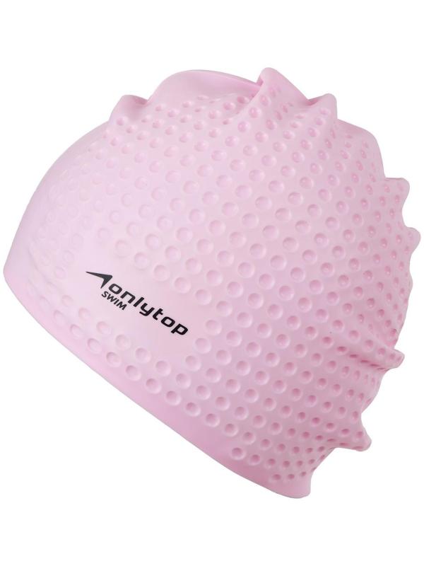 Шапочка для плавания массажная ONLYTOP Swim, для длинных волос, силиконовая, обхват 54-60 см, цвета микс