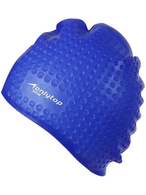 Шапочка для плавания массажная ONLYTOP Swim, для длинных волос, силиконовая, обхват 54-60 см, цвета микс