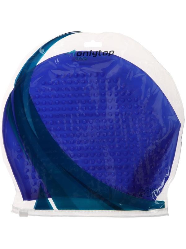 Шапочка для плавания массажная ONLYTOP Swim, для длинных волос, силиконовая, обхват 54-60 см, цвета микс