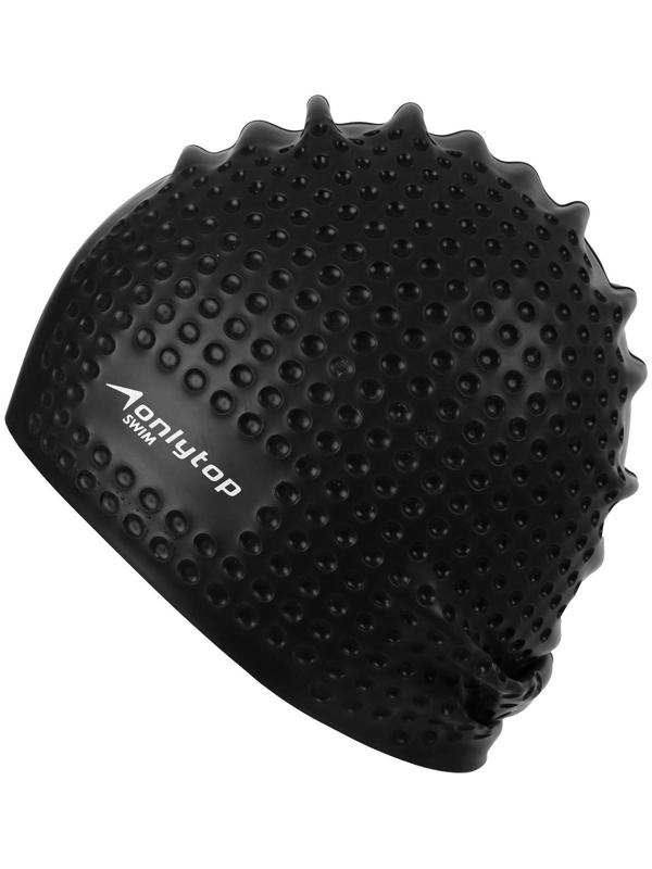 Шапочка для плавания массажная ONLYTOP Swim, для длинных волос, силиконовая, обхват 54-60 см, цвета микс