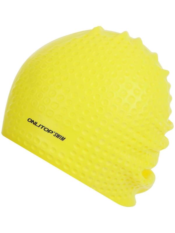 Шапочка для плавания массажная ONLYTOP Swim, для длинных волос, силиконовая, обхват 54-60 см, цвета микс