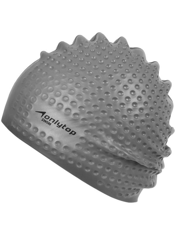 Шапочка для плавания массажная ONLYTOP Swim, для длинных волос, силиконовая, обхват 54-60 см, цвета микс