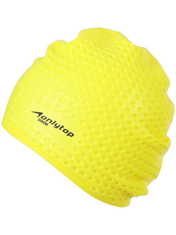 Шапочка для плавания массажная ONLYTOP Swim, для длинных волос, силиконовая, обхват 54-60 см, цвета микс