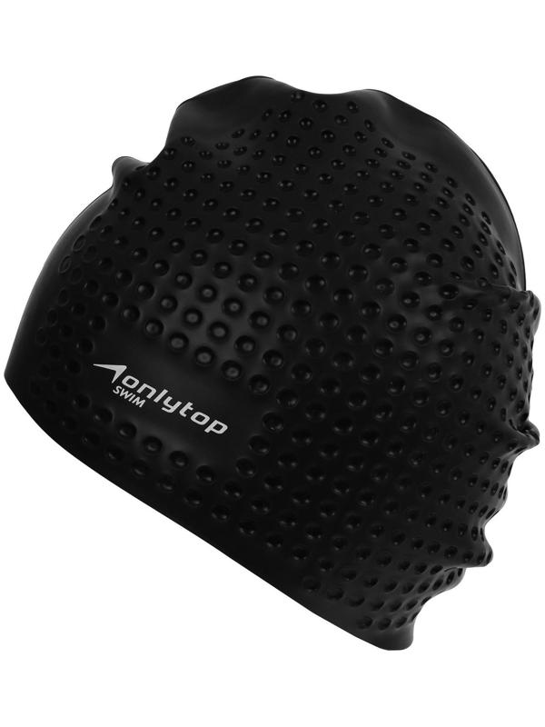 Шапочка для плавания массажная ONLYTOP Swim, для длинных волос, силиконовая, обхват 54-60 см, цвета микс