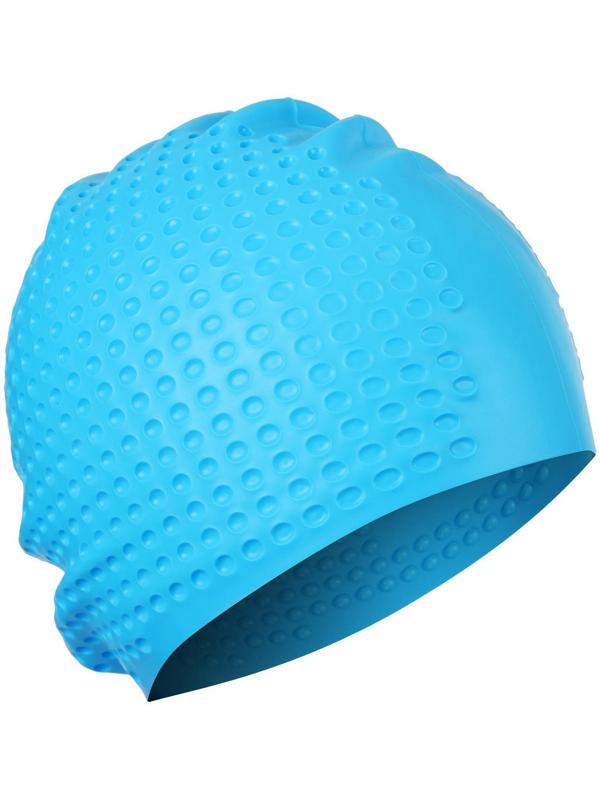 Шапочка для плавания массажная ONLYTOP Swim, для длинных волос, силиконовая, обхват 54-60 см, цвета микс