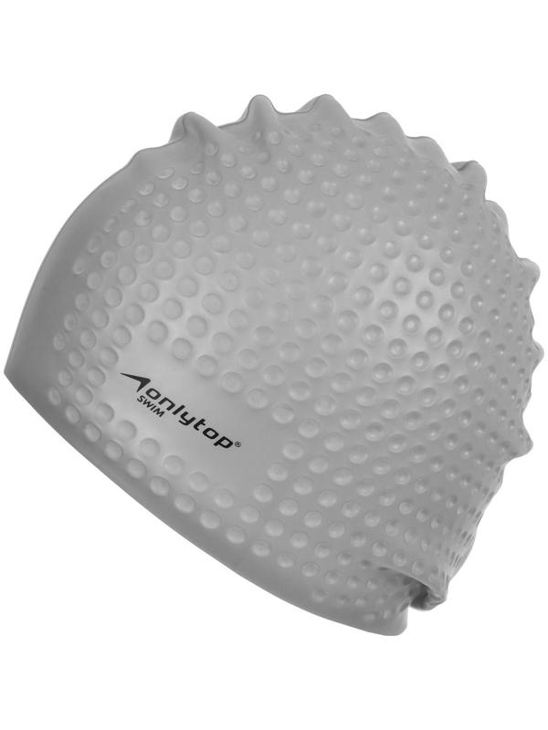 Шапочка для плавания массажная ONLYTOP Swim, для длинных волос, силиконовая, обхват 54-60 см, цвета микс