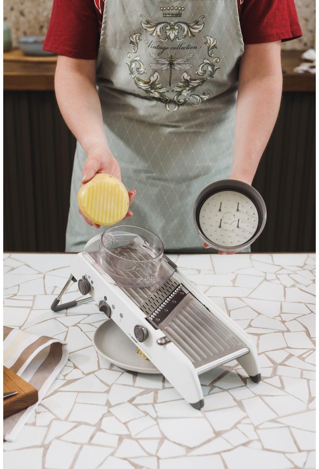 Овощерезка Magistro Stormy, с контролируемым углом нарезания, нержавеющая сталь, 35×15×14 см, цвет белый