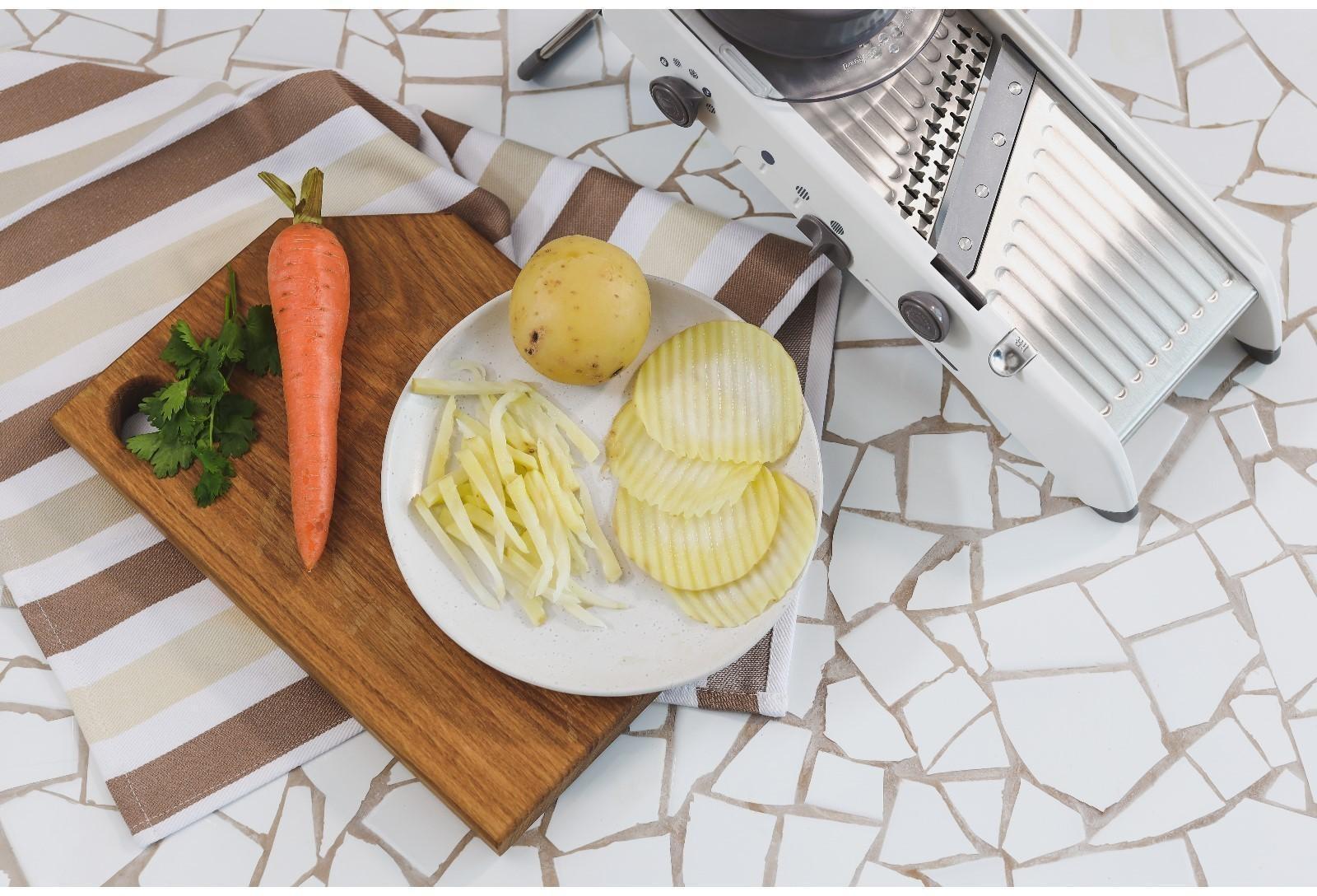 Овощерезка Magistro Stormy, с контролируемым углом нарезания, нержавеющая сталь, 35×15×14 см, цвет белый