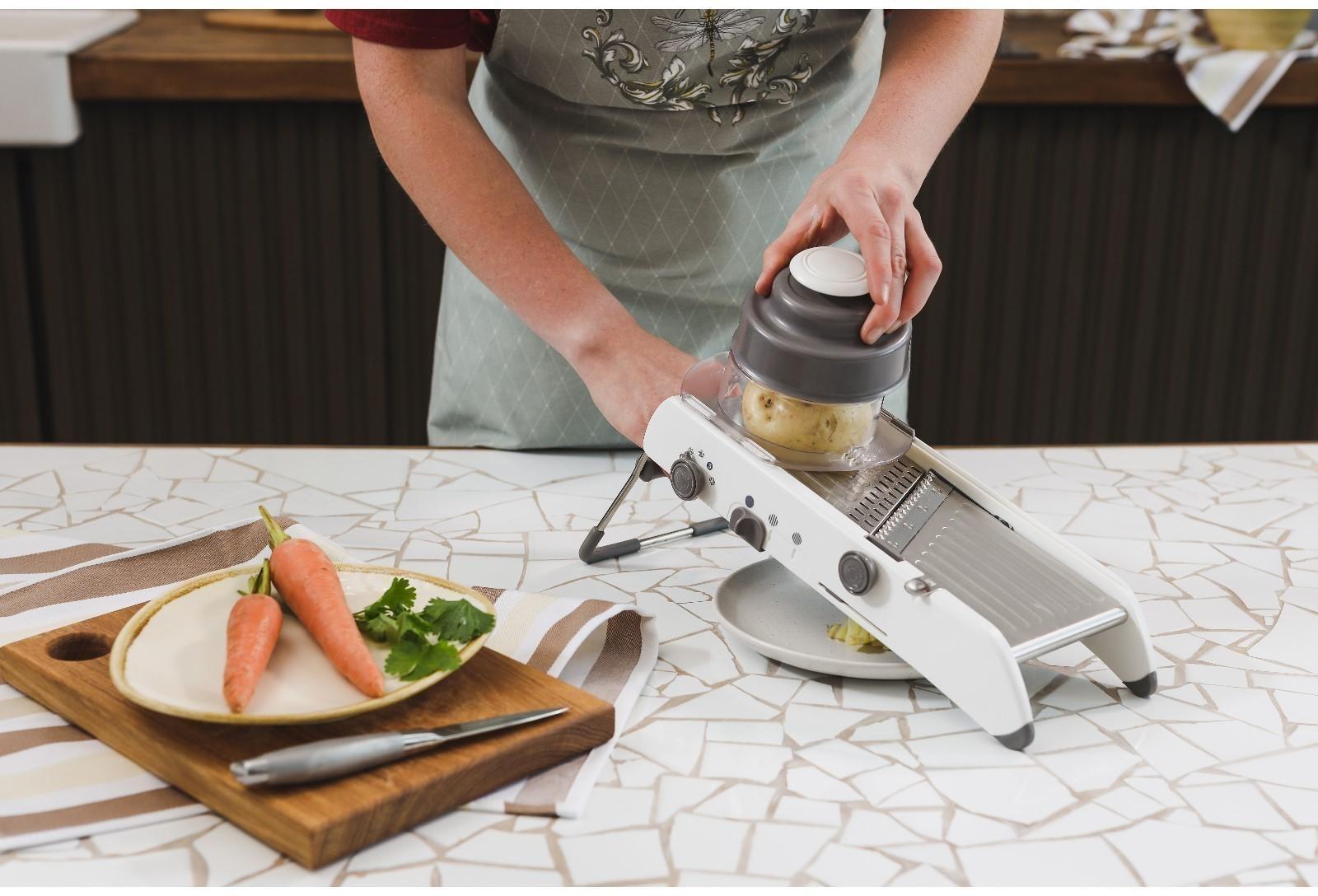 Овощерезка Magistro Stormy, с контролируемым углом нарезания, нержавеющая сталь, 35×15×14 см, цвет белый