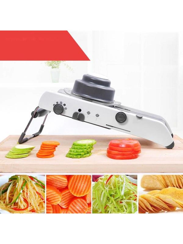 Овощерезка Magistro Stormy, с контролируемым углом нарезания, нержавеющая сталь, 35×15×14 см, цвет белый