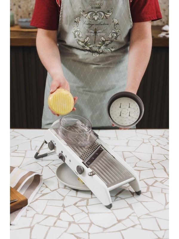 Овощерезка Magistro Stormy, с контролируемым углом нарезания, нержавеющая сталь, 35×15×14 см, цвет белый