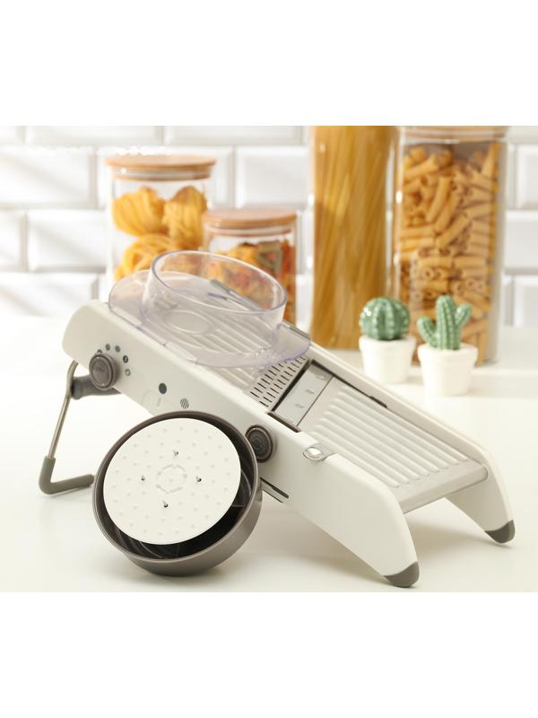 Овощерезка Magistro Stormy, с контролируемым углом нарезания, нержавеющая сталь, 35×15×14 см, цвет белый