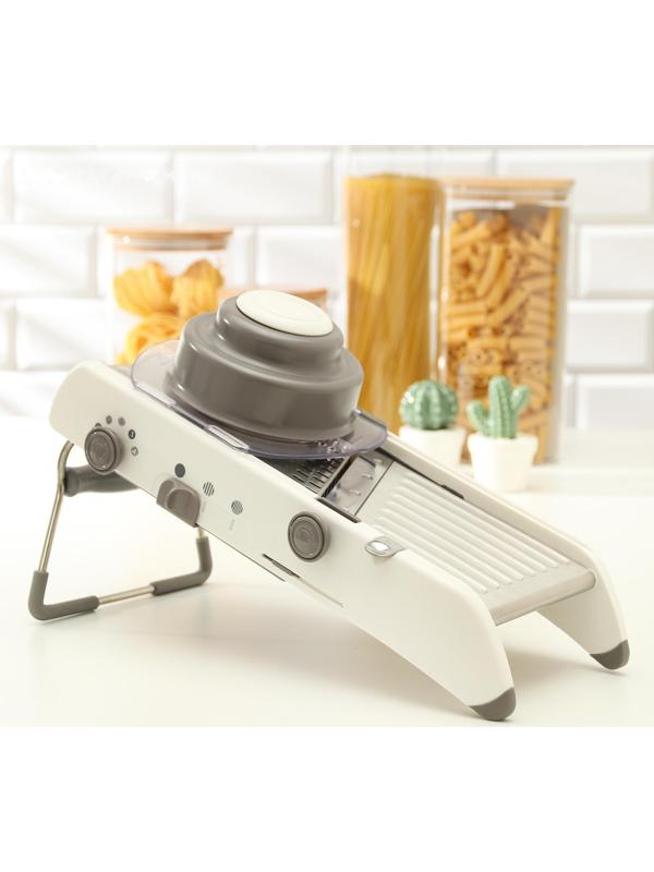 Овощерезка Magistro Stormy, с контролируемым углом нарезания, нержавеющая сталь, 35×15×14 см, цвет белый