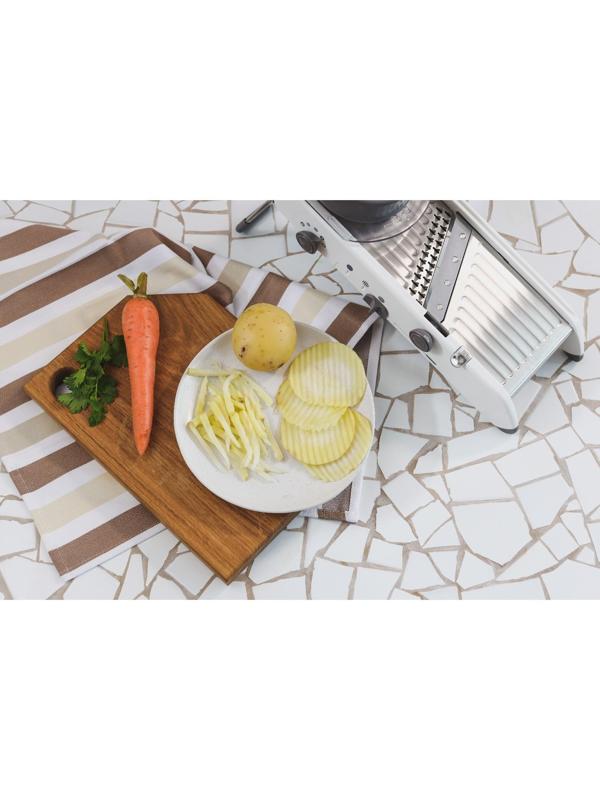 Овощерезка Magistro Stormy, с контролируемым углом нарезания, нержавеющая сталь, 35×15×14 см, цвет белый