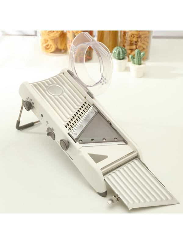 Овощерезка Magistro Stormy, с контролируемым углом нарезания, нержавеющая сталь, 35×15×14 см, цвет белый