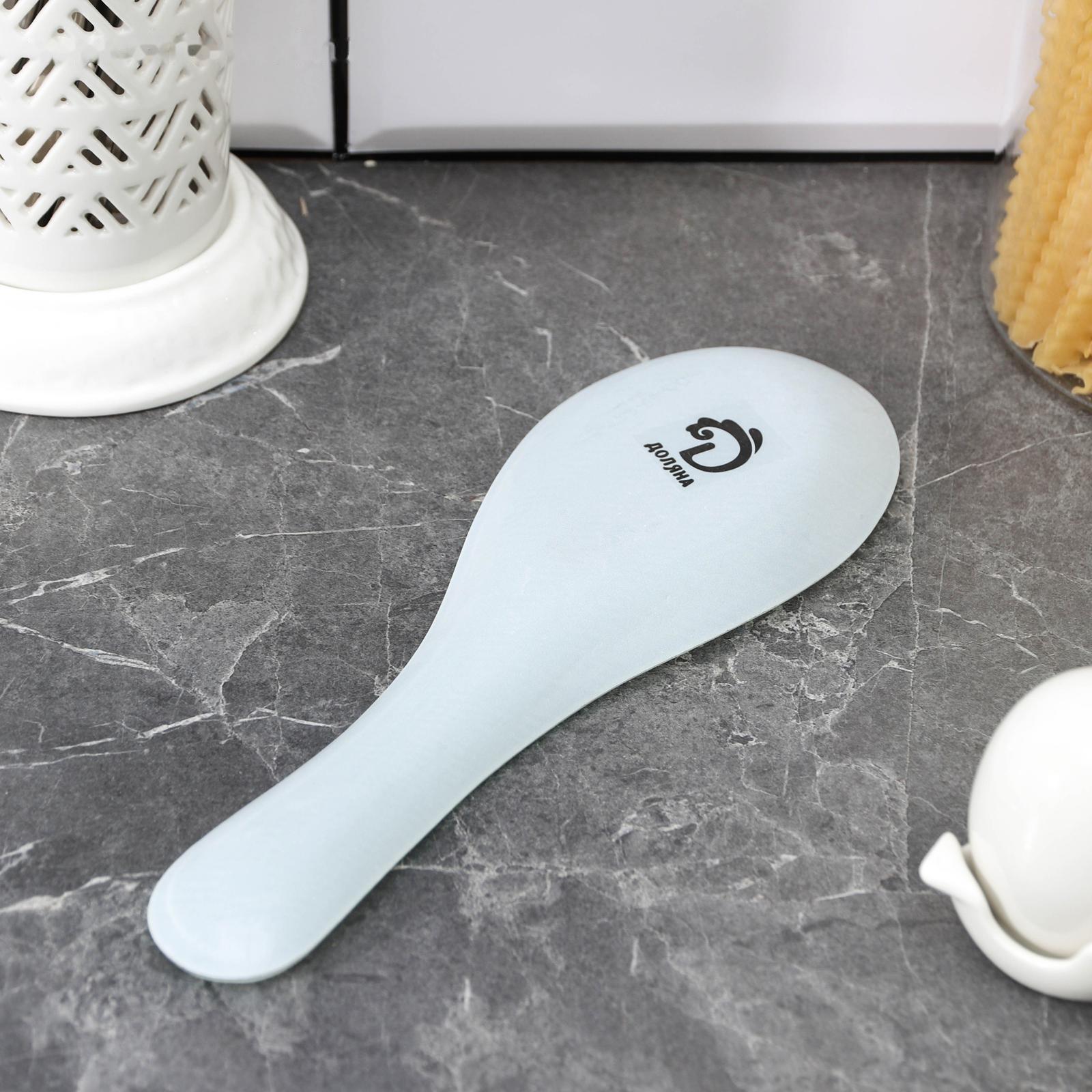 Подставка стеклянная под ложку Доляна «Марбл белый», 23,5×8,3 см